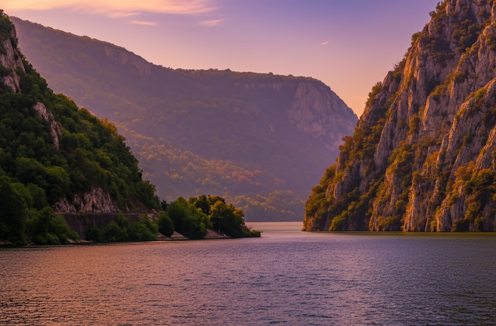 The Danube Gorges (Cazanele Dunarii) landscape